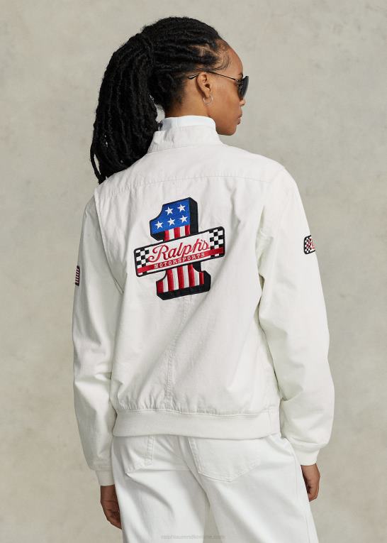 dækvask hvid unisex Ralph Lauren polo sport racing jakke Z426B3411