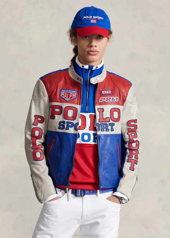 safir stjerne multi unisex Ralph Lauren polo sport læder cafe racer jakke Z426B1113