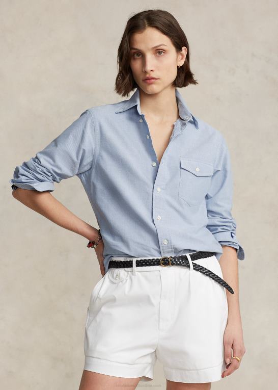 blå unisex Ralph Lauren custom fit oxford skjorte Z426B935
