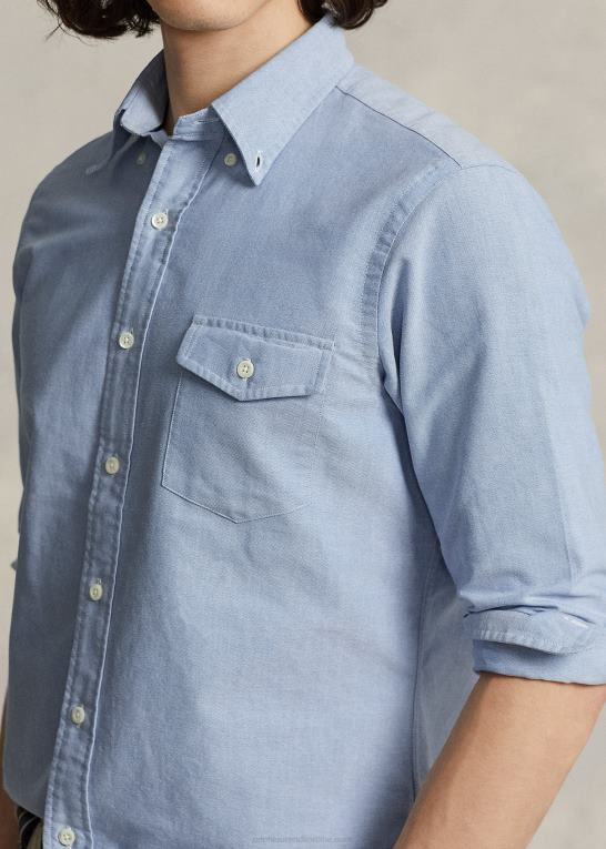 blå unisex Ralph Lauren custom fit oxford skjorte Z426B935