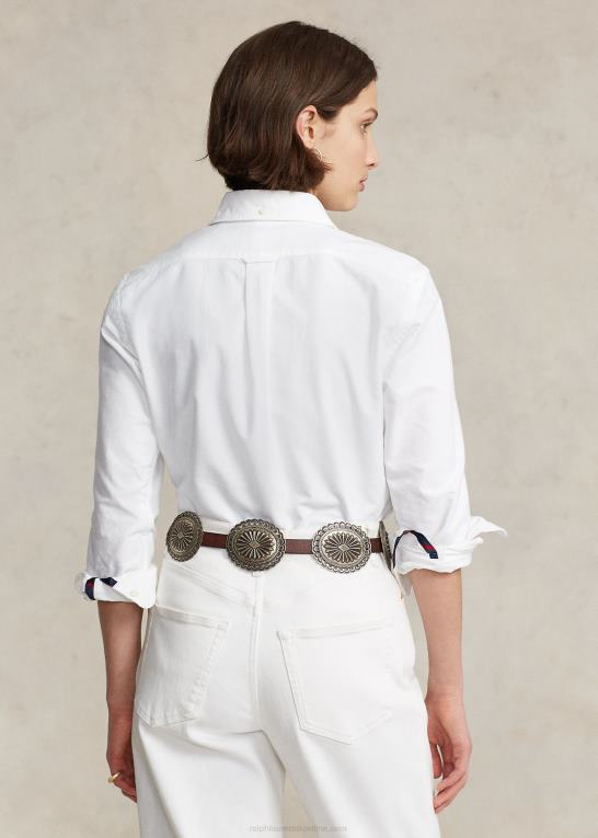 hvid unisex Ralph Lauren custom fit oxford skjorte Z426B934