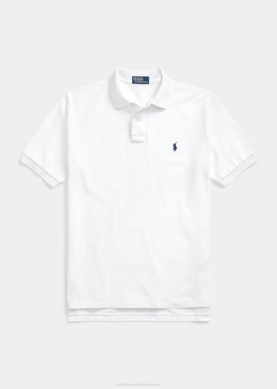hvid unisex Ralph Lauren original pasform mesh poloshirt Z426B3402