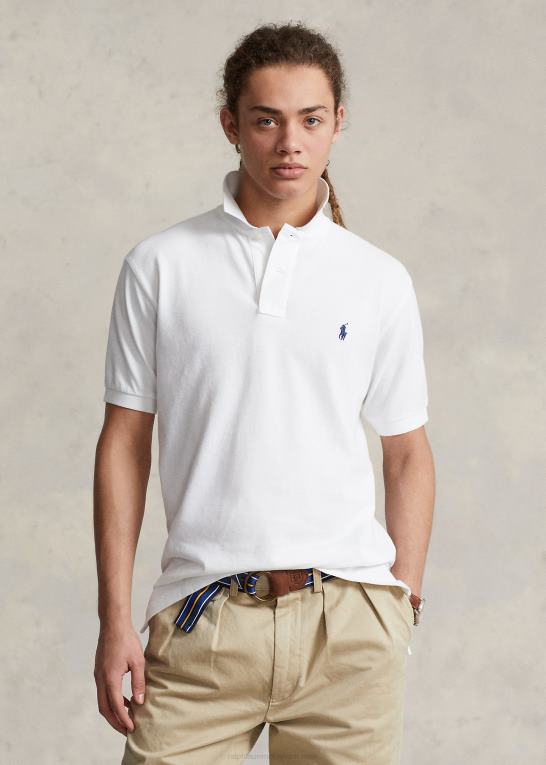 hvid unisex Ralph Lauren original pasform mesh poloshirt Z426B3402