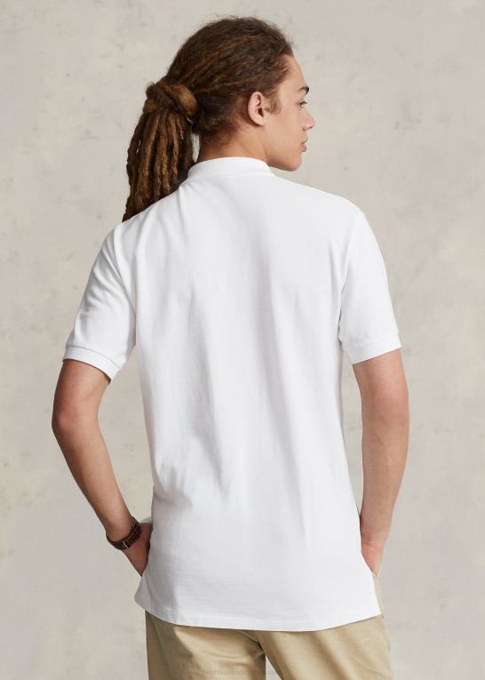 hvid unisex Ralph Lauren original pasform mesh poloshirt Z426B3402