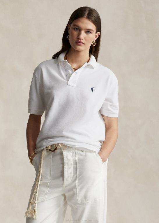 hvid unisex Ralph Lauren original pasform mesh poloshirt Z426B3402