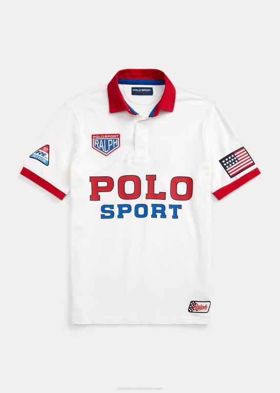 klassisk oxford hvid unisex Ralph Lauren klassisk pasform polo sport mesh rugby skjorte Z426B971
