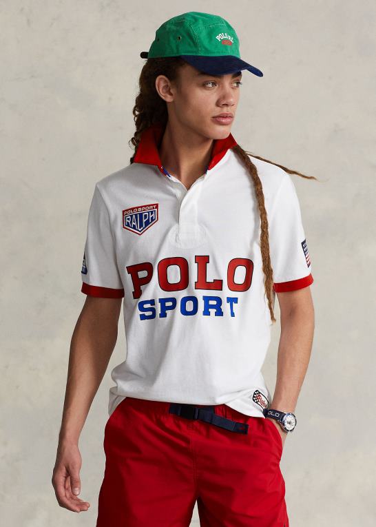 klassisk oxford hvid unisex Ralph Lauren klassisk pasform polo sport mesh rugby skjorte Z426B971