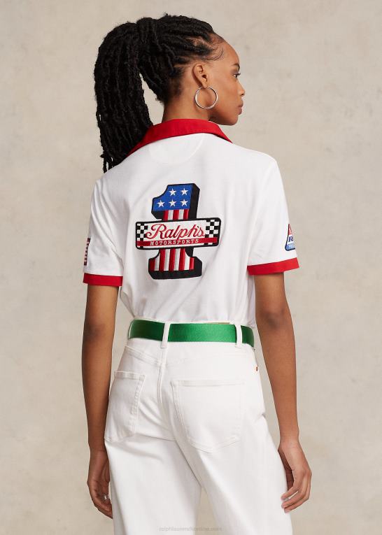 klassisk oxford hvid unisex Ralph Lauren klassisk pasform polo sport mesh rugby skjorte Z426B971