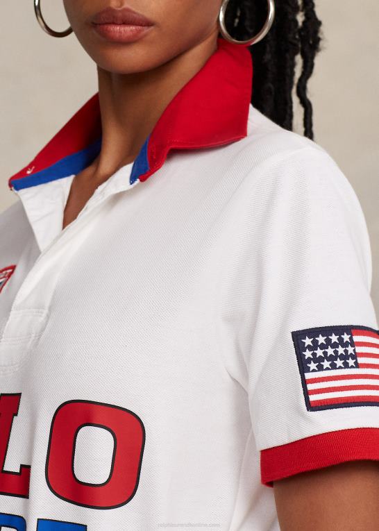 klassisk oxford hvid unisex Ralph Lauren klassisk pasform polo sport mesh rugby skjorte Z426B971
