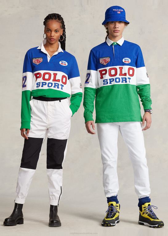 stamme multi unisex Ralph Lauren klassisk pasform polo sport rugby skjorte Z426B1166