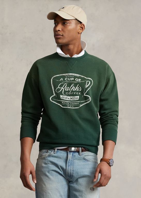 grøn unisex Ralph Lauren kaffe sweatshirt med rund hals Z426B449