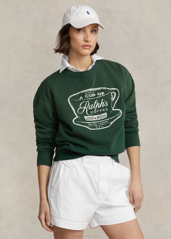 grøn unisex Ralph Lauren kaffe sweatshirt med rund hals Z426B449