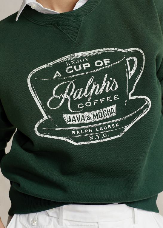 grøn unisex Ralph Lauren kaffe sweatshirt med rund hals Z426B449