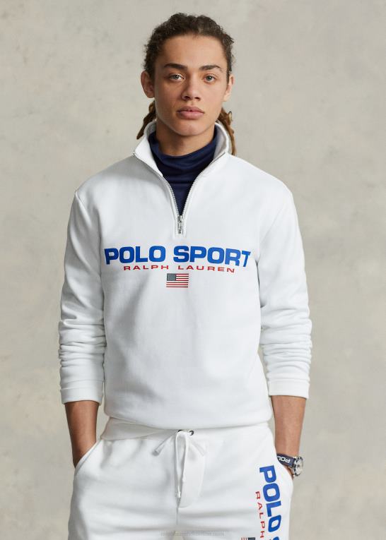 hvid unisex Ralph Lauren polo sport fleece sweatshirt Z426B896