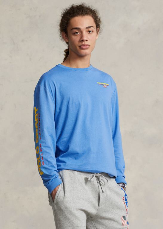 blå bane unisex Ralph Lauren klassisk pasform polo sport jersey t-shirt Z426B455