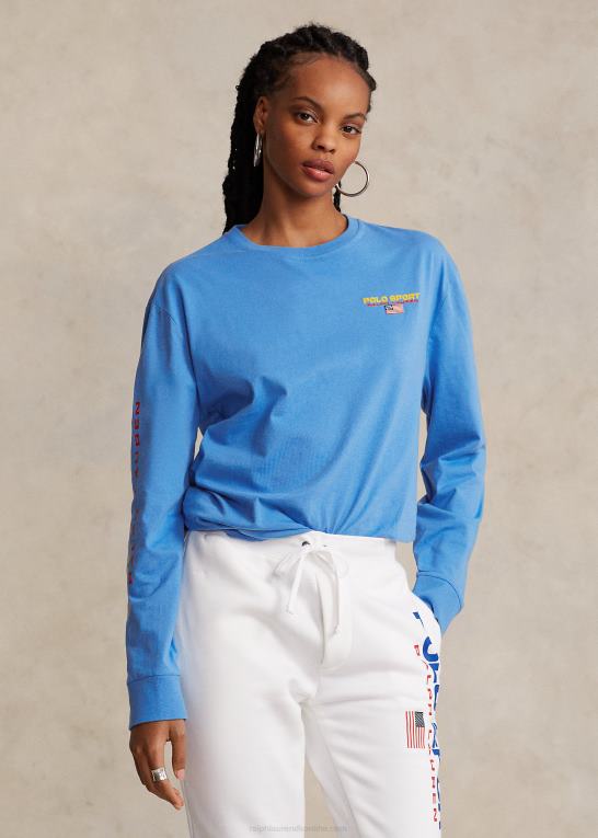 blå bane unisex Ralph Lauren klassisk pasform polo sport jersey t-shirt Z426B455