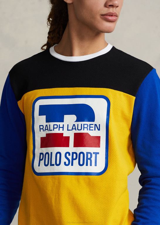 gul storm multi unisex Ralph Lauren logo vaffelstrikket t-shirt Z426B3424