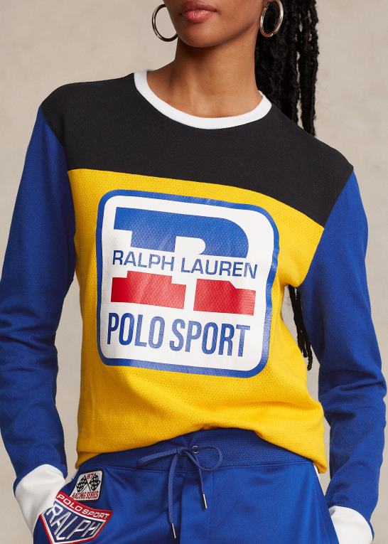 gul storm multi unisex Ralph Lauren logo vaffelstrikket t-shirt Z426B3424