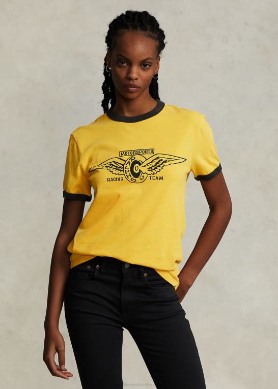 gul storm unisex Ralph Lauren brugerdefineret slim fit jersey grafisk t-shirt Z426B904