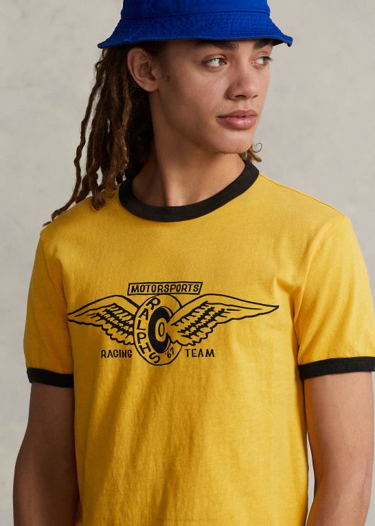 gul storm unisex Ralph Lauren brugerdefineret slim fit jersey grafisk t-shirt Z426B904