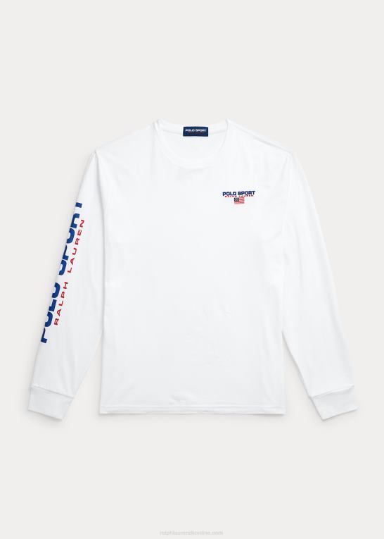 hvid unisex Ralph Lauren klassisk pasform polo sport jersey t-shirt Z426B454