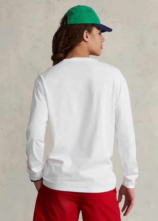 hvid unisex Ralph Lauren klassisk pasform polo sport jersey t-shirt Z426B454