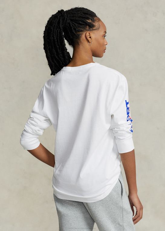 hvid unisex Ralph Lauren klassisk pasform polo sport jersey t-shirt Z426B454