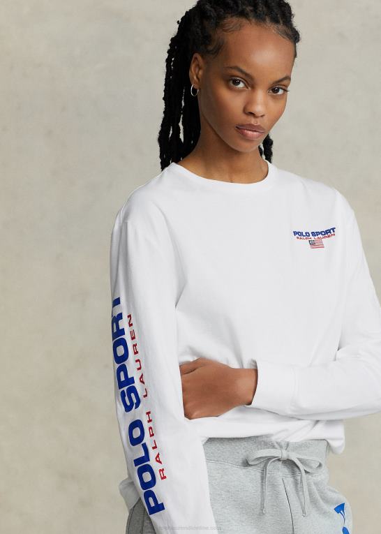 hvid unisex Ralph Lauren klassisk pasform polo sport jersey t-shirt Z426B454