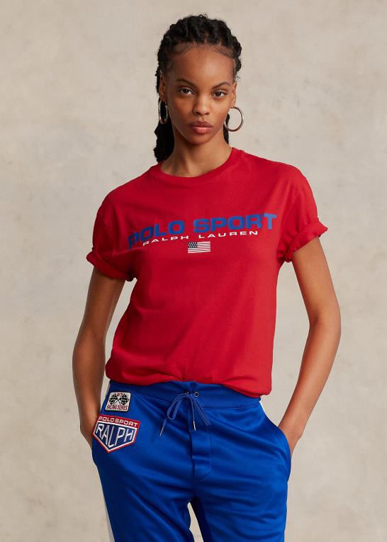 rl 2000 rød unisex Ralph Lauren klassisk pasform polo sport jersey t-shirt Z426B3414