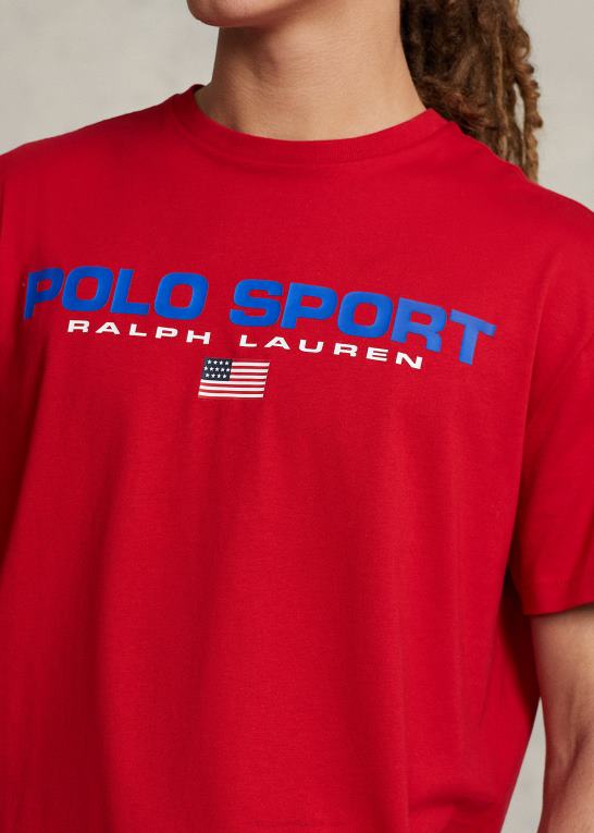 rl 2000 rød unisex Ralph Lauren klassisk pasform polo sport jersey t-shirt Z426B3414