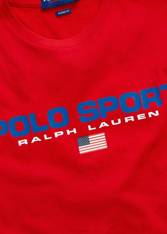 rl 2000 rød unisex Ralph Lauren klassisk pasform polo sport jersey t-shirt Z426B3414