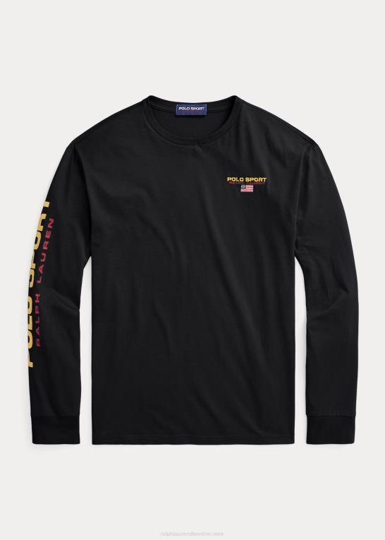 sort guld unisex Ralph Lauren klassisk pasform polo sport jersey t-shirt Z426B456
