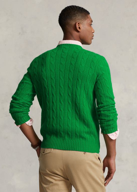 charlie green unisex Ralph Lauren den ikoniske kabelstrikkede kashmirtrøje Z426B3396