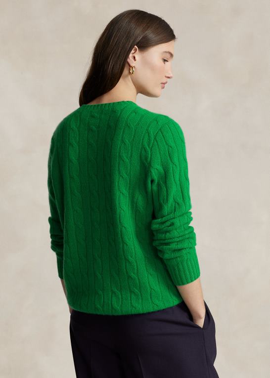 charlie green unisex Ralph Lauren den ikoniske kabelstrikkede kashmirtrøje Z426B3396