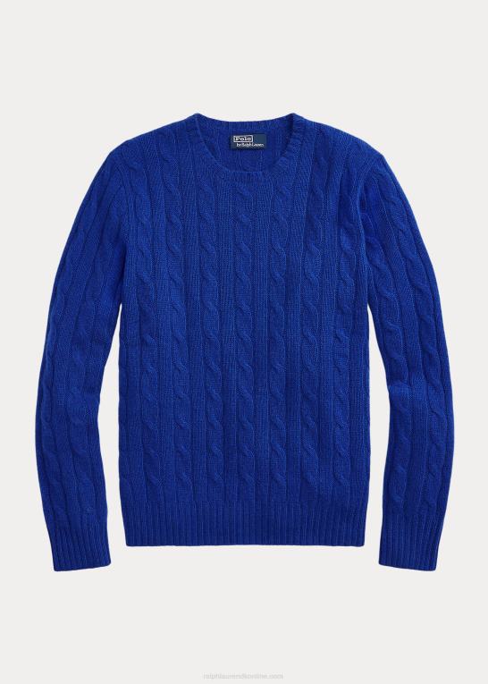 dyb kongelig unisex Ralph Lauren den ikoniske kabelstrikkede kashmirtrøje Z426B3391