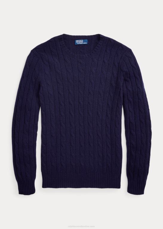 fløde unisex Ralph Lauren den ikoniske kabelstrikkede kashmirtrøje Z426B9261