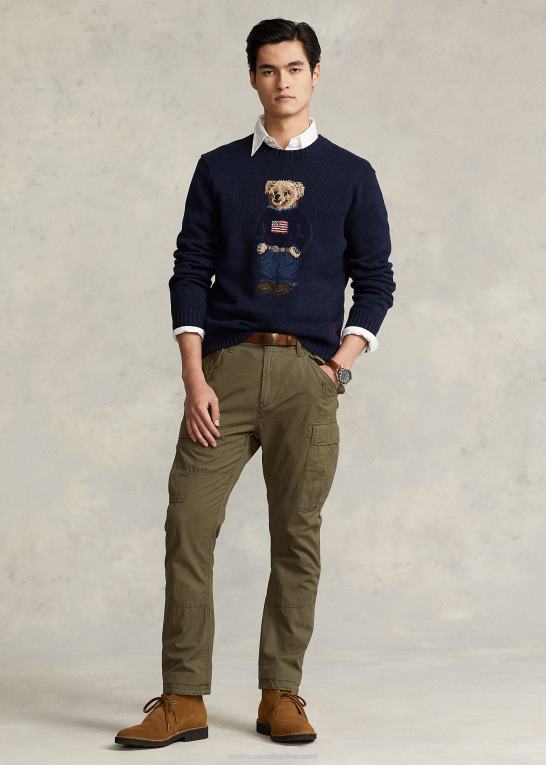 flåde unisex Ralph Lauren polobjørn bomuld-hør sweater Z426B1252