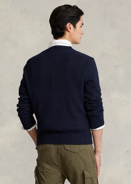 flåde unisex Ralph Lauren polobjørn bomuld-hør sweater Z426B1252