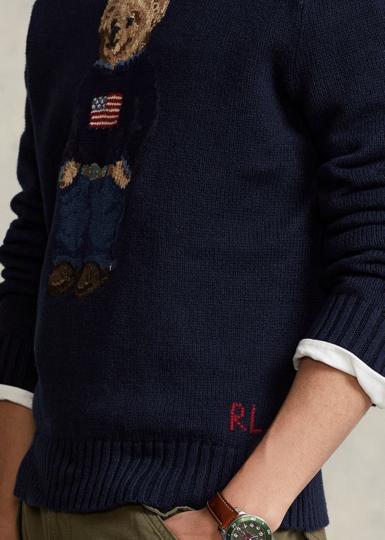 flåde unisex Ralph Lauren polobjørn bomuld-hør sweater Z426B1252
