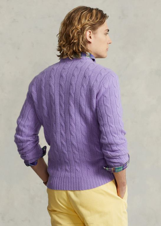 maidstone lilla lyng unisex Ralph Lauren den ikoniske kabelstrikkede kashmirtrøje Z426B3394