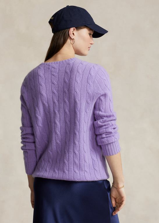 maidstone lilla lyng unisex Ralph Lauren den ikoniske kabelstrikkede kashmirtrøje Z426B3394