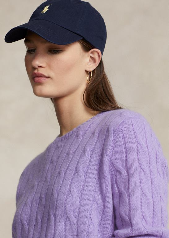 maidstone lilla lyng unisex Ralph Lauren den ikoniske kabelstrikkede kashmirtrøje Z426B3394
