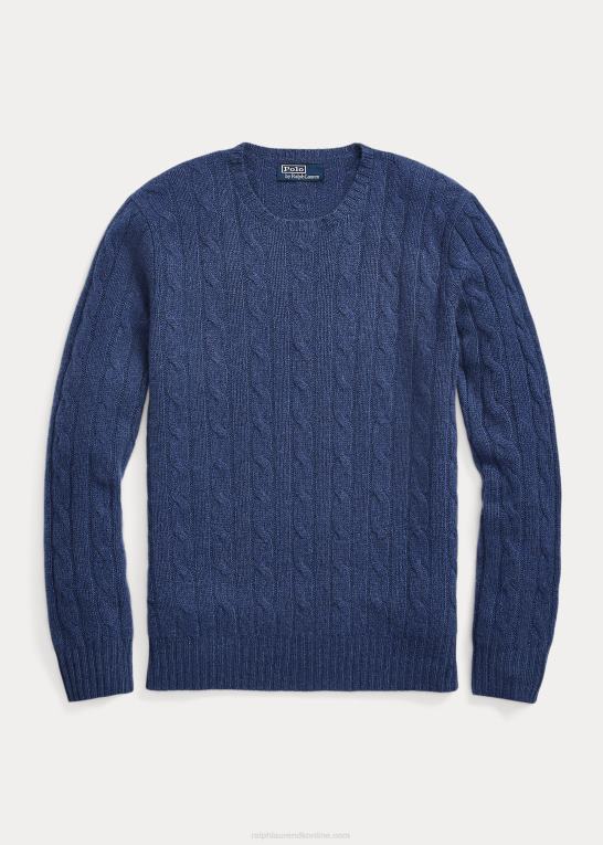 rustik marine lyng unisex Ralph Lauren den ikoniske kabelstrikkede kashmirtrøje Z426B3392